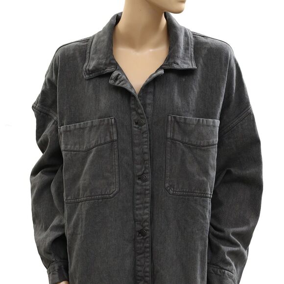 Free People We The Free Madison City Denim Jacket Top Oversized XL New 285605 - Picture 8 of 10